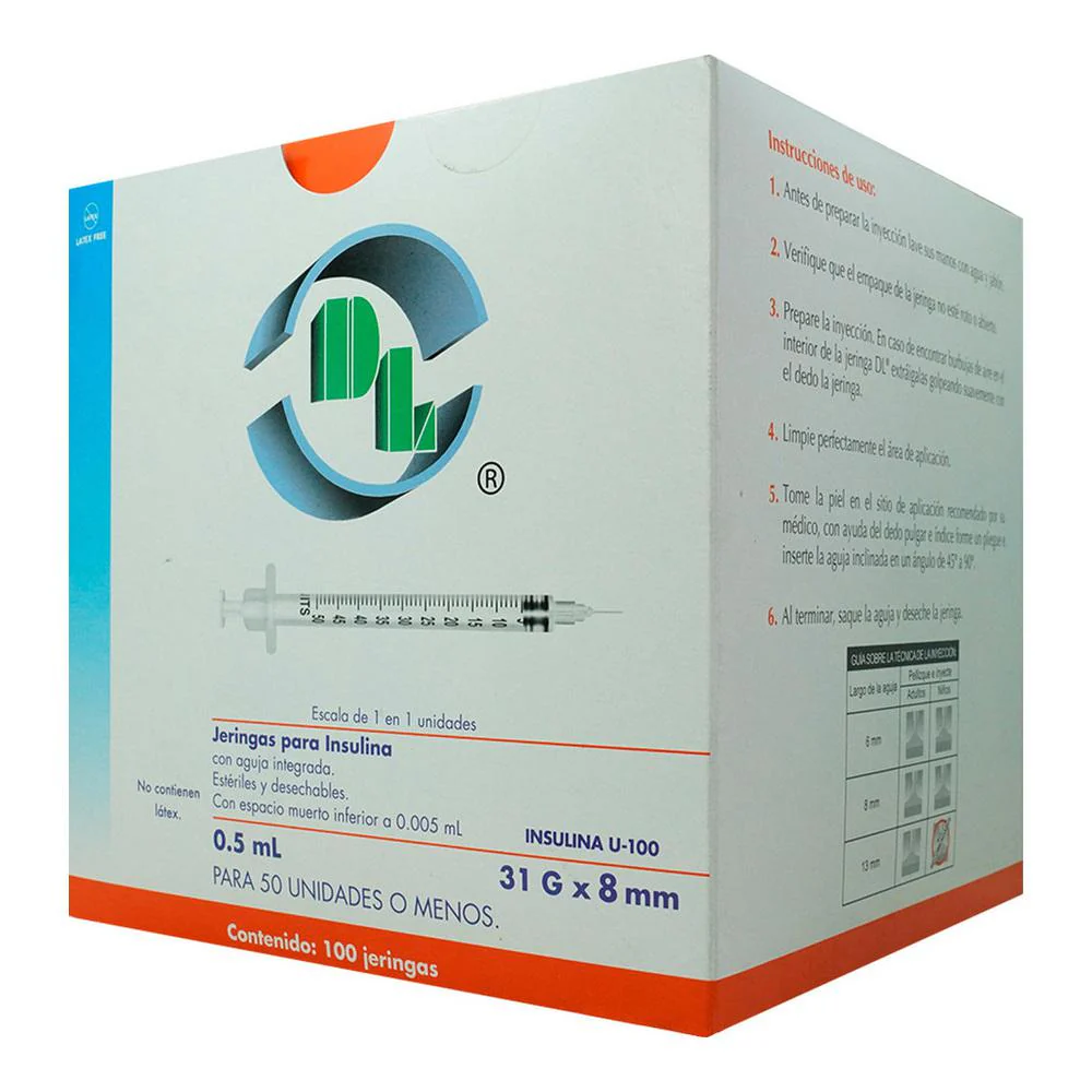 JERINGA INSULINA 0.5ML C/100